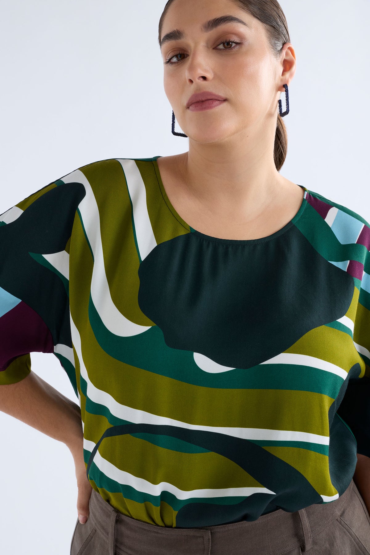 Elk Kobaii Top - Stribe Print