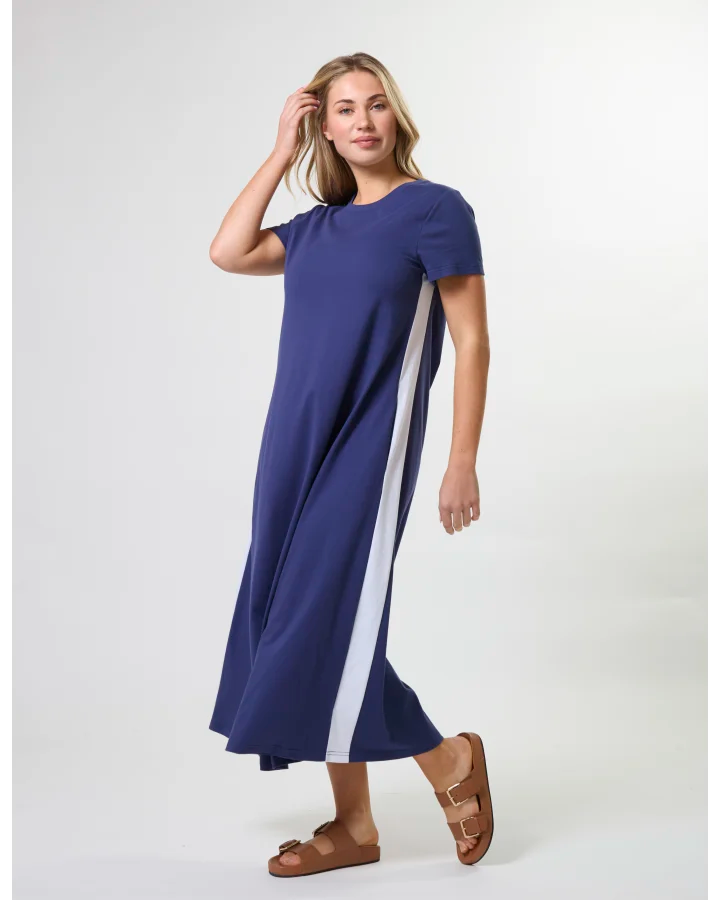 Leah Dress - Navy Stripe