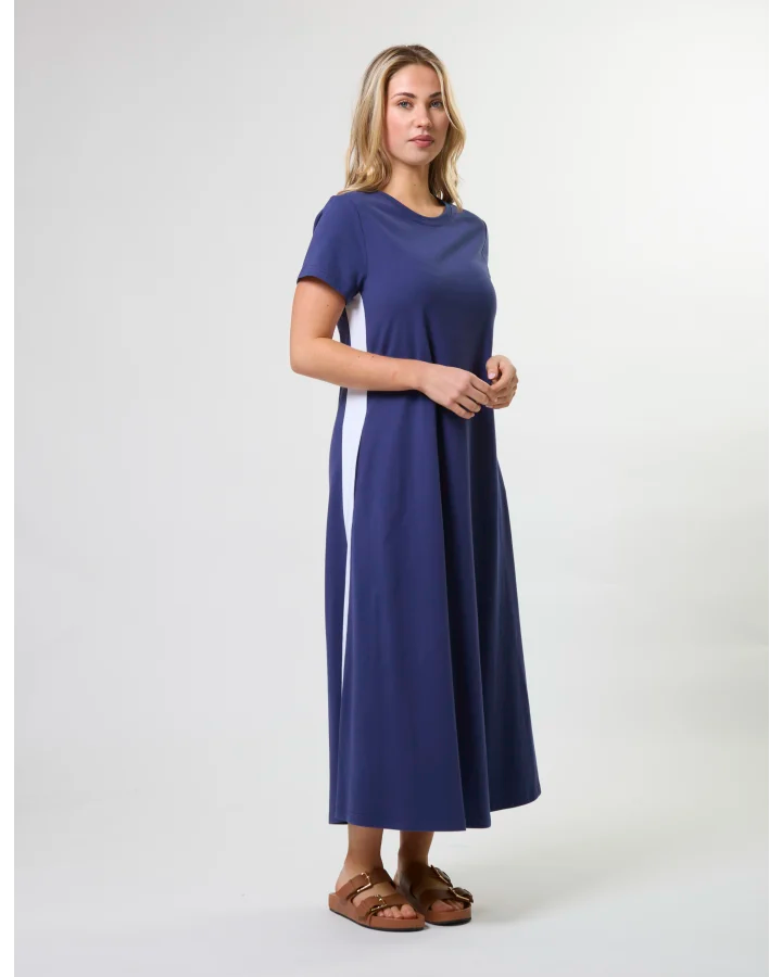 Leah Dress - Navy Stripe