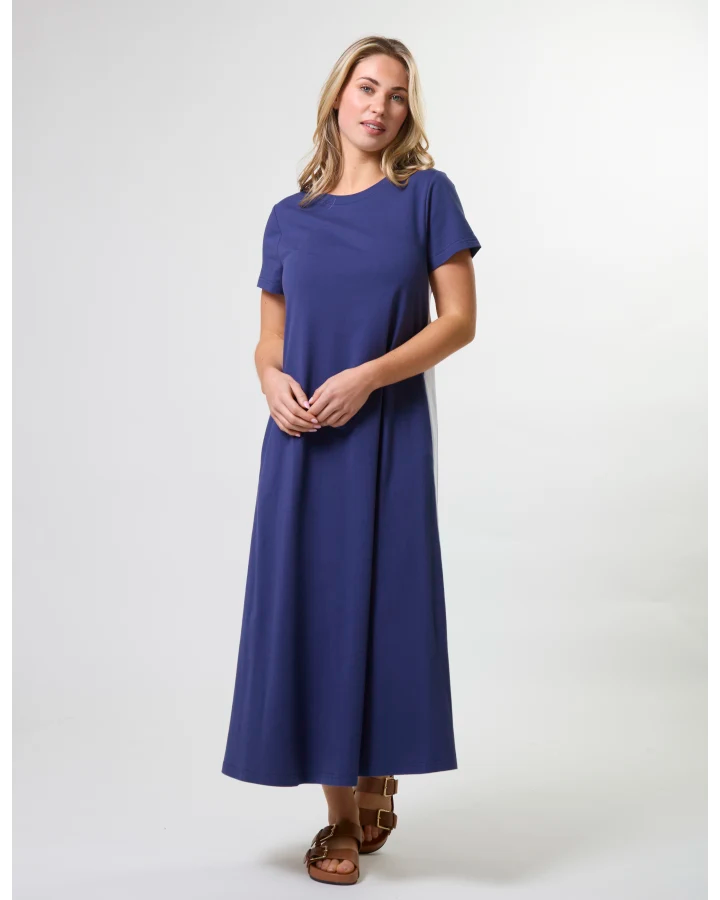 Leah Dress - Navy Stripe