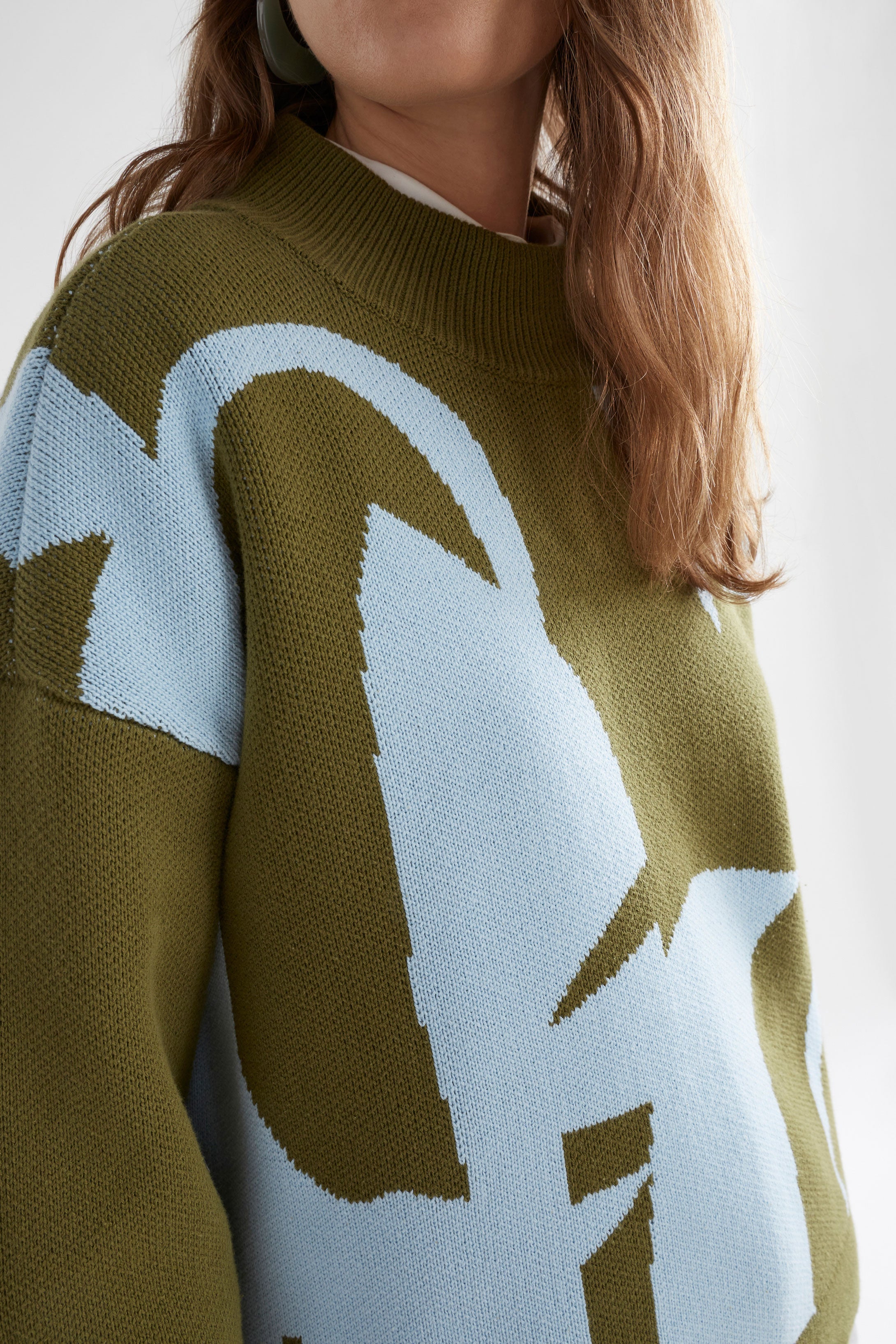 Leben Sweater - Washer Blue / Artichoke
