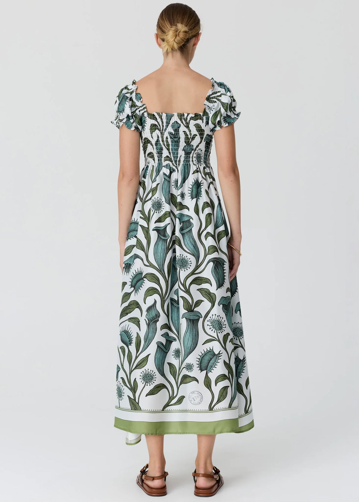 Pol Linne Silk Dress - Linne Border Print