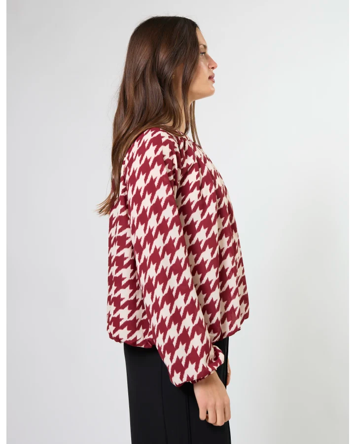 Lou Blouse - Syrah Houndstooth