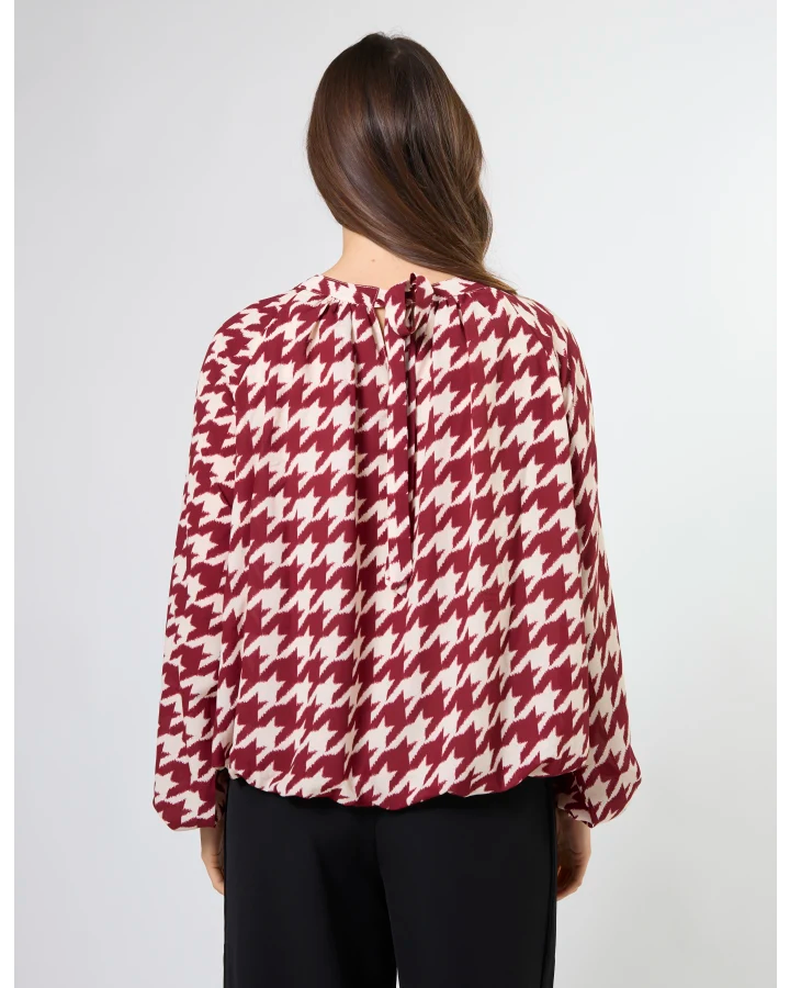 Lou Blouse - Syrah Houndstooth