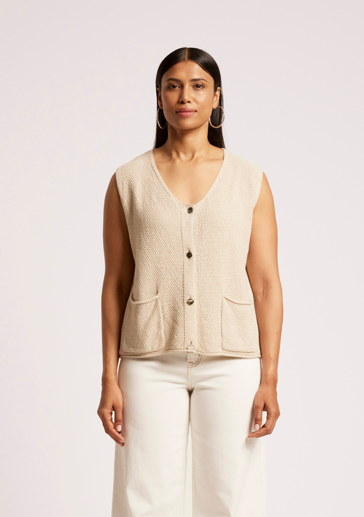 Eb + Ive Maris Knit Vest - Tusk