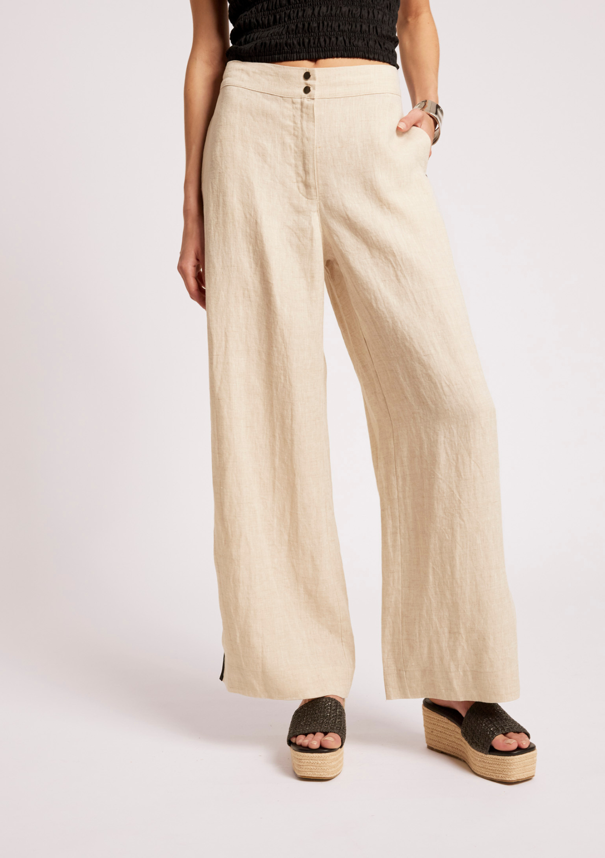 Eb + Ive Maris Splice Pant - Tusk / Black