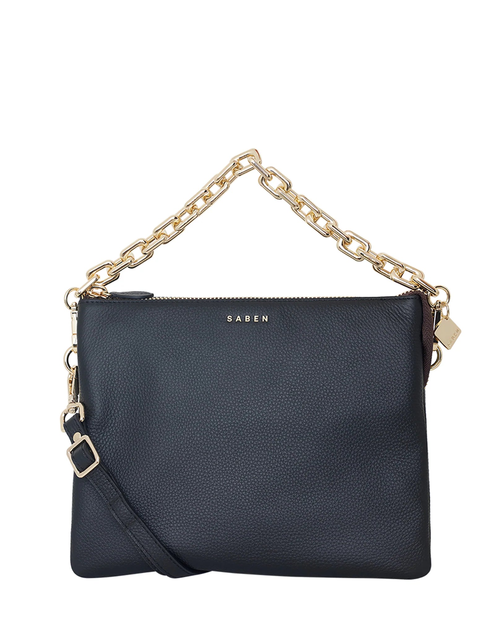 Matilda Crossbody Bag - Black + Chunky Chain