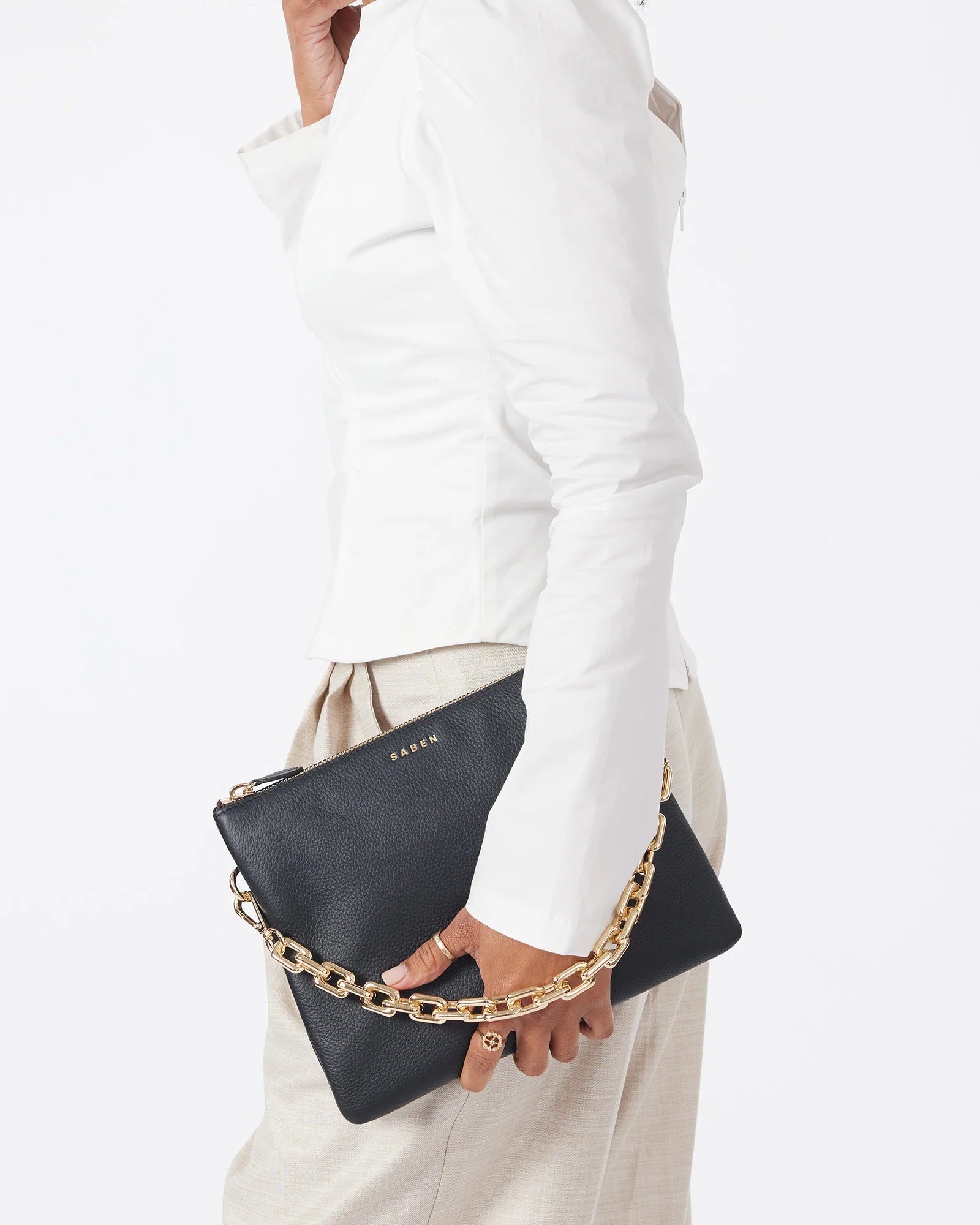 Matilda Crossbody Bag - Black + Chunky Chain