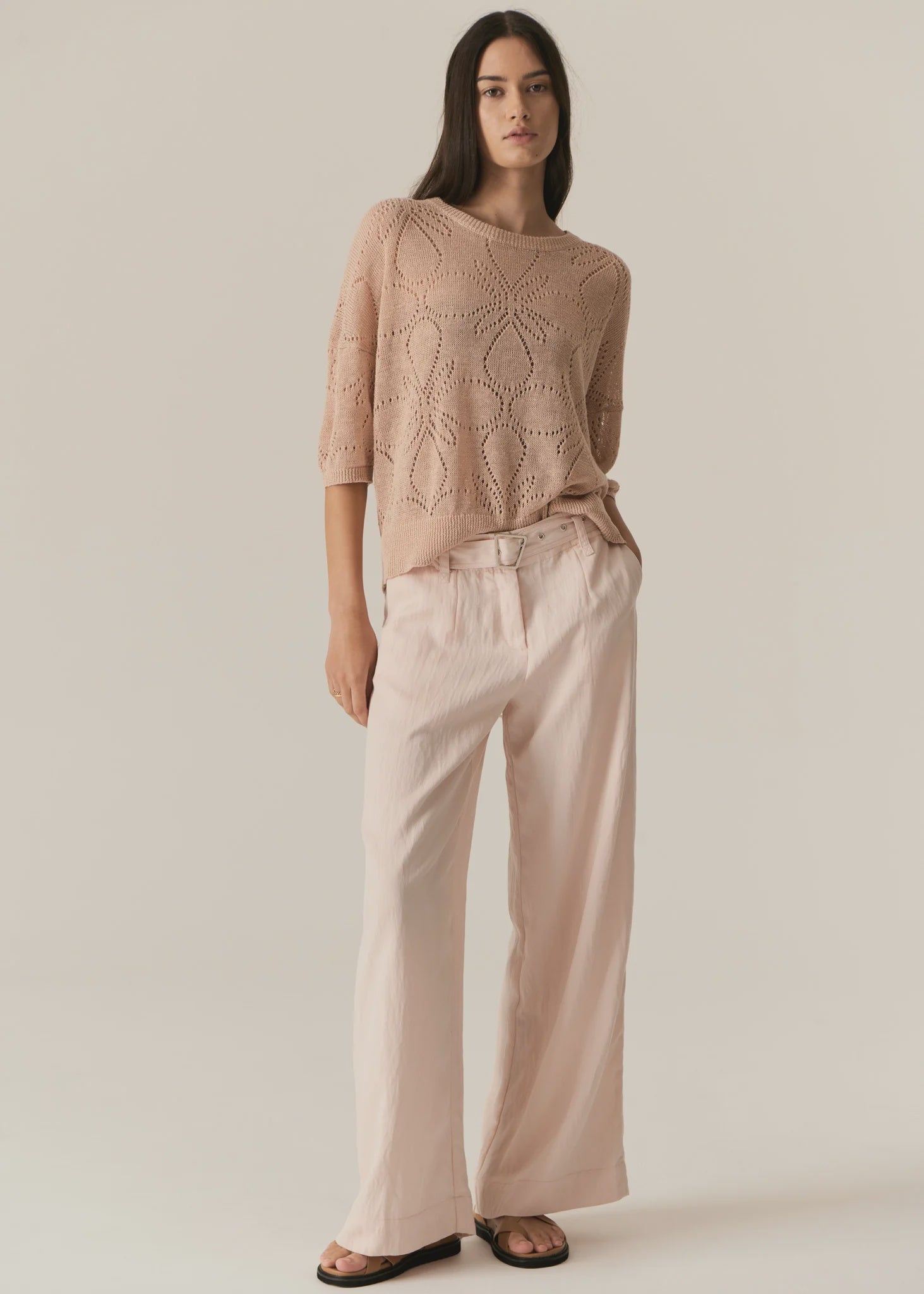 Milton Pointelle Tee - Pink