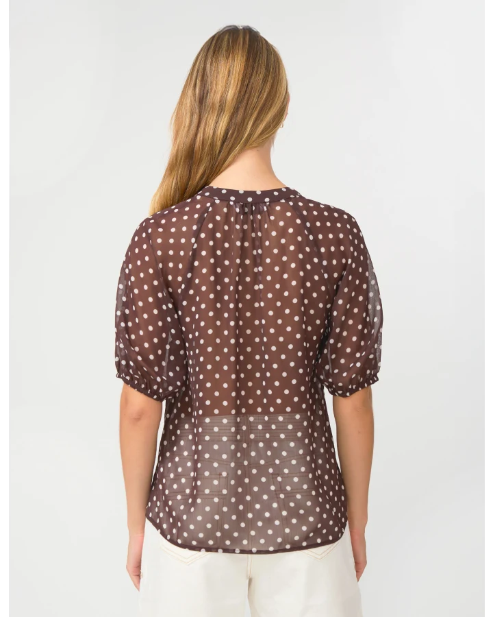 Monet Blouse - Chocolate Spot