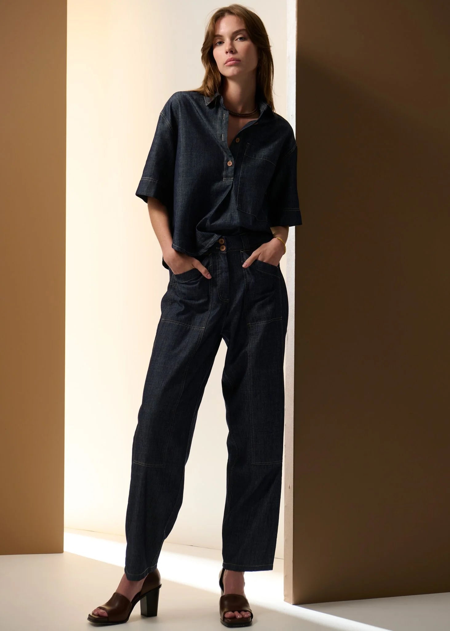 Muhle Barrel Pant - Indigo
