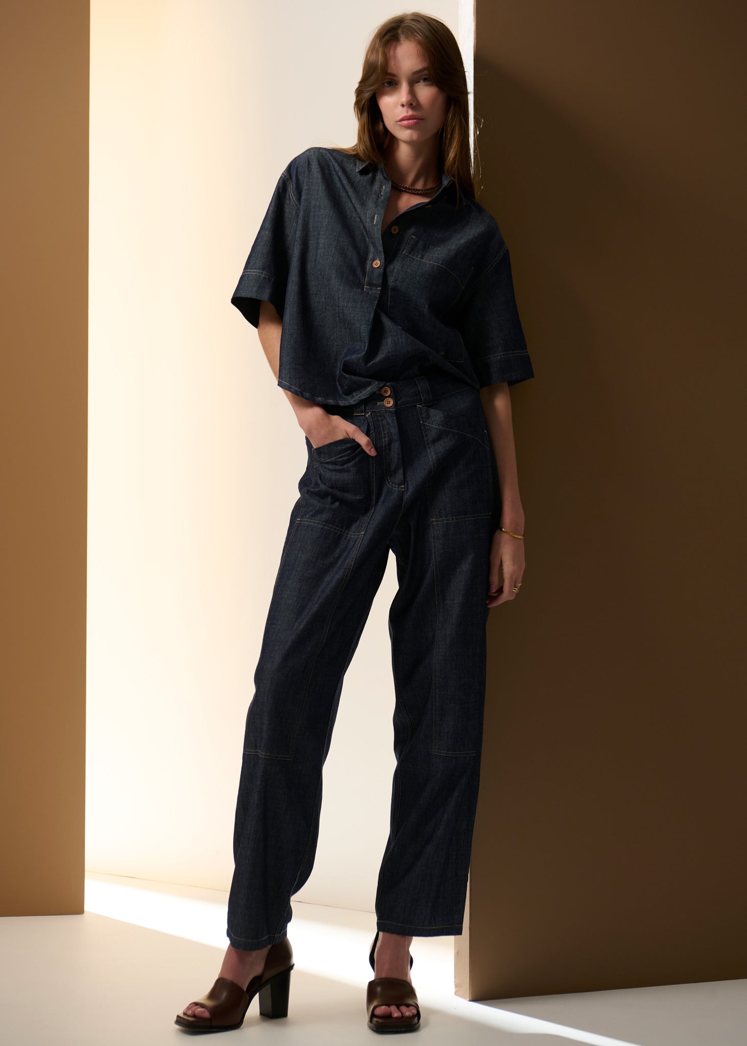 Muhle Barrel Pant - Indigo