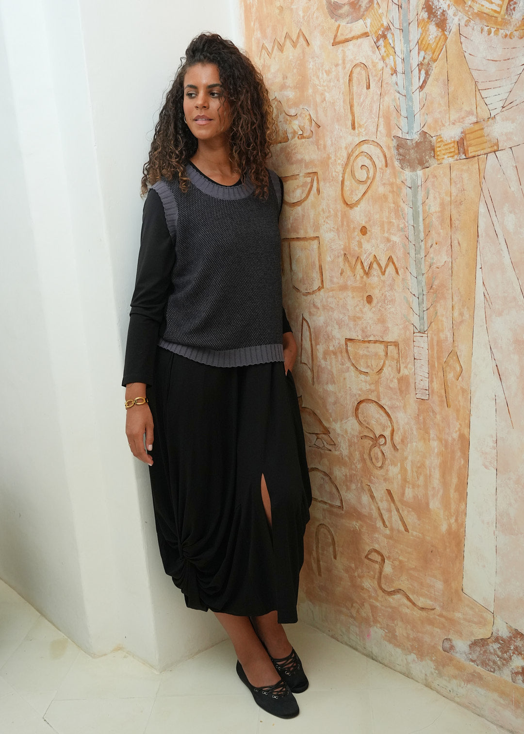 Pattern Vest - Black