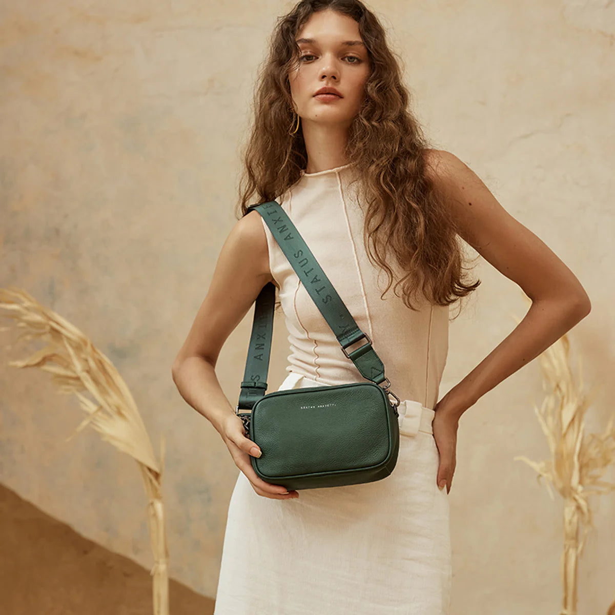 Status Anxiety Plunder Bag with Webbed Strap - Green