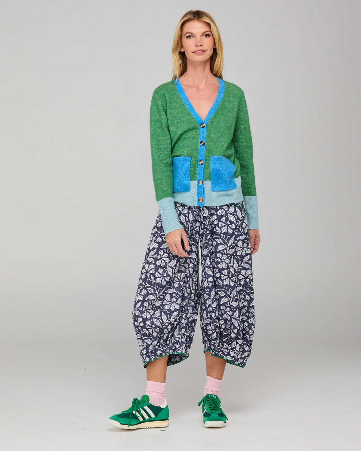 Boom Shankar Poet Cardigan - Green Multi