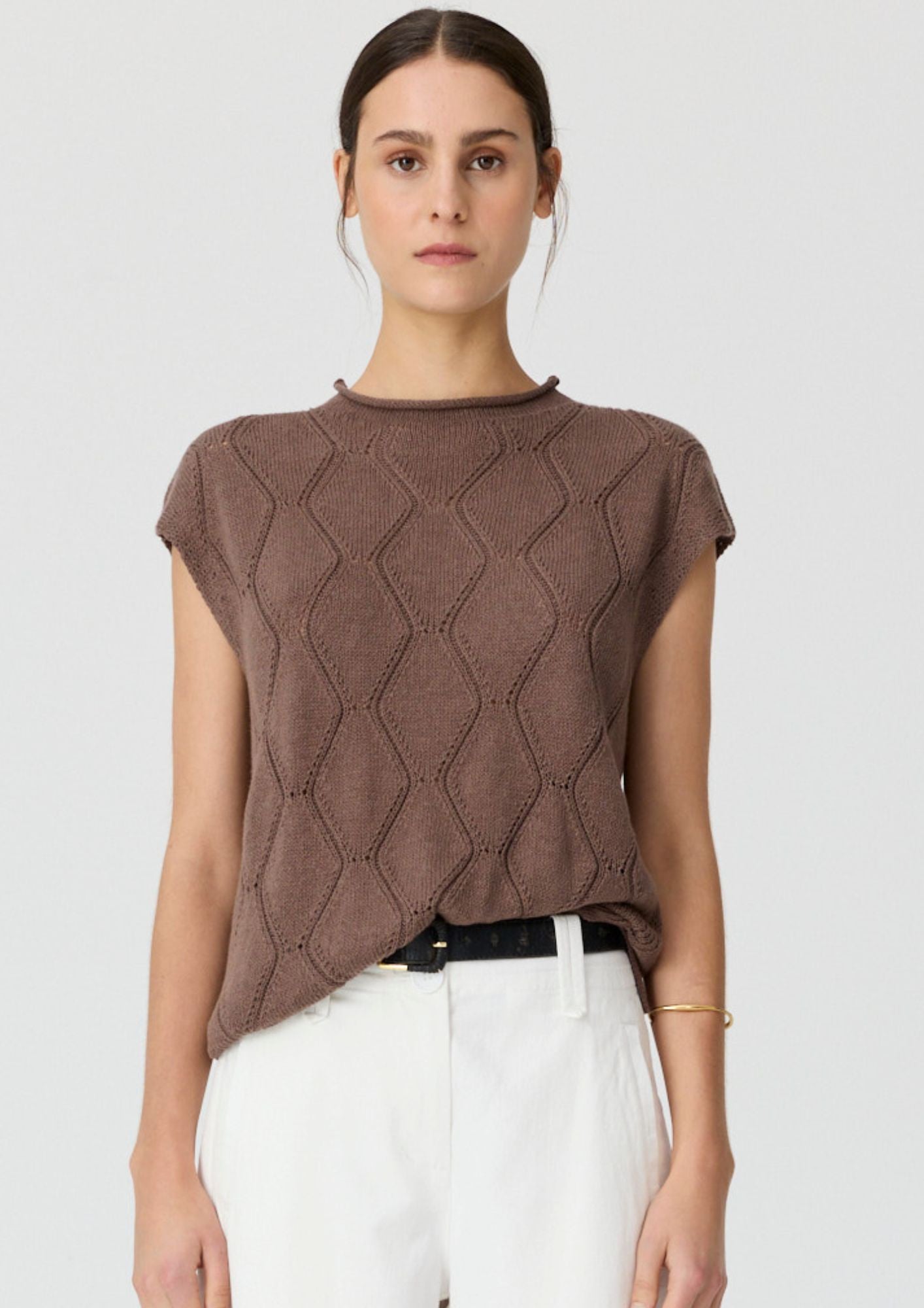 Roisin Cable Knit - Choc COMING SOON