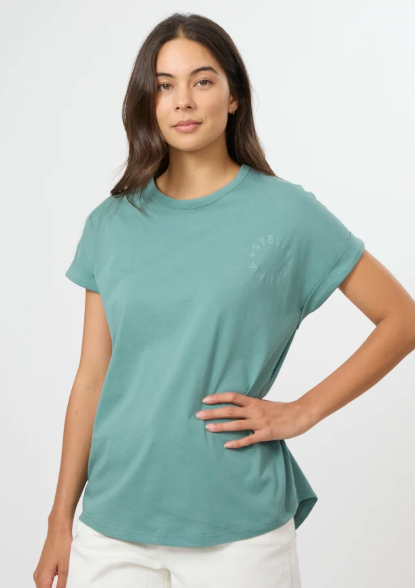 Soho Cuff Tee - Deep Sage Small Rotation