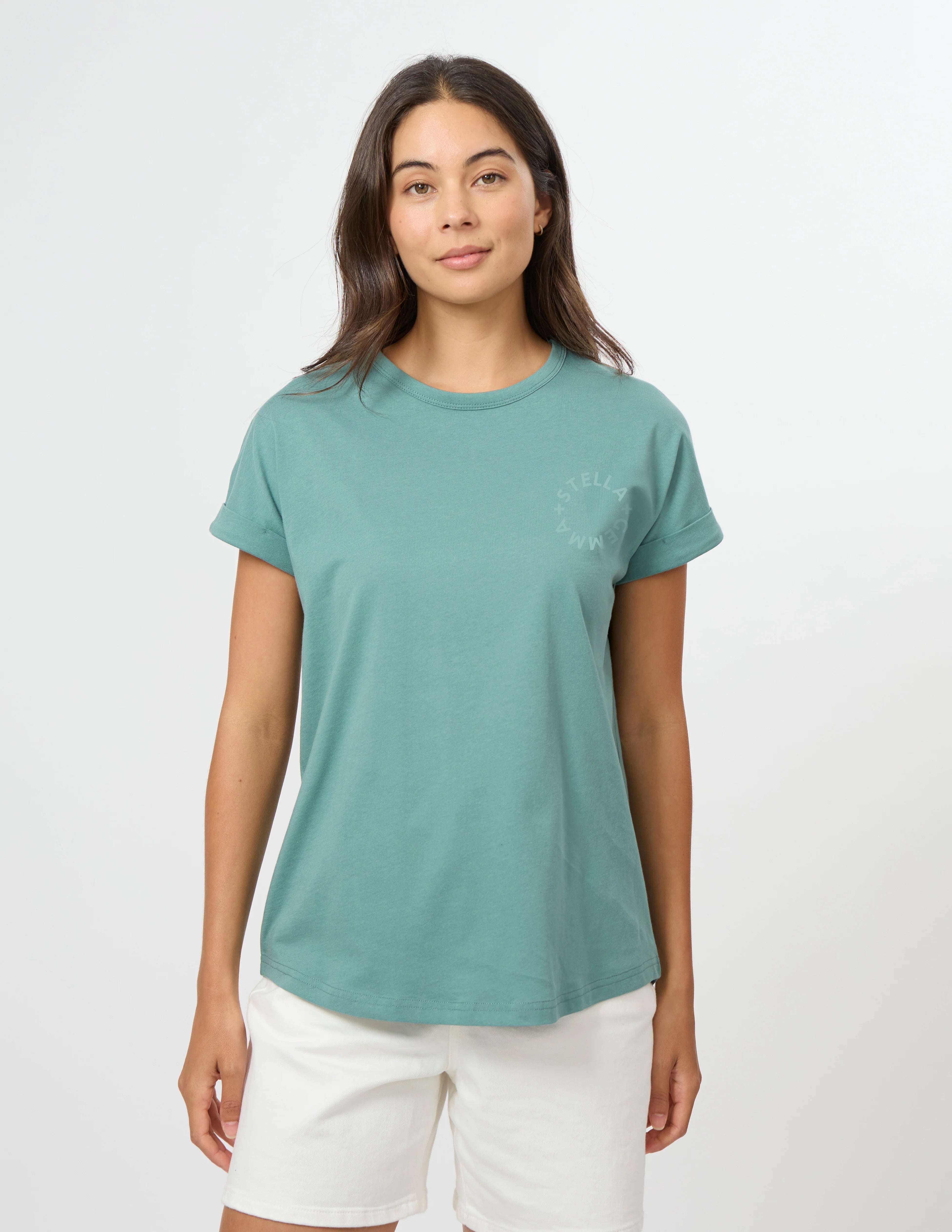 Soho Cuff Tee - Deep Sage Small Rotation