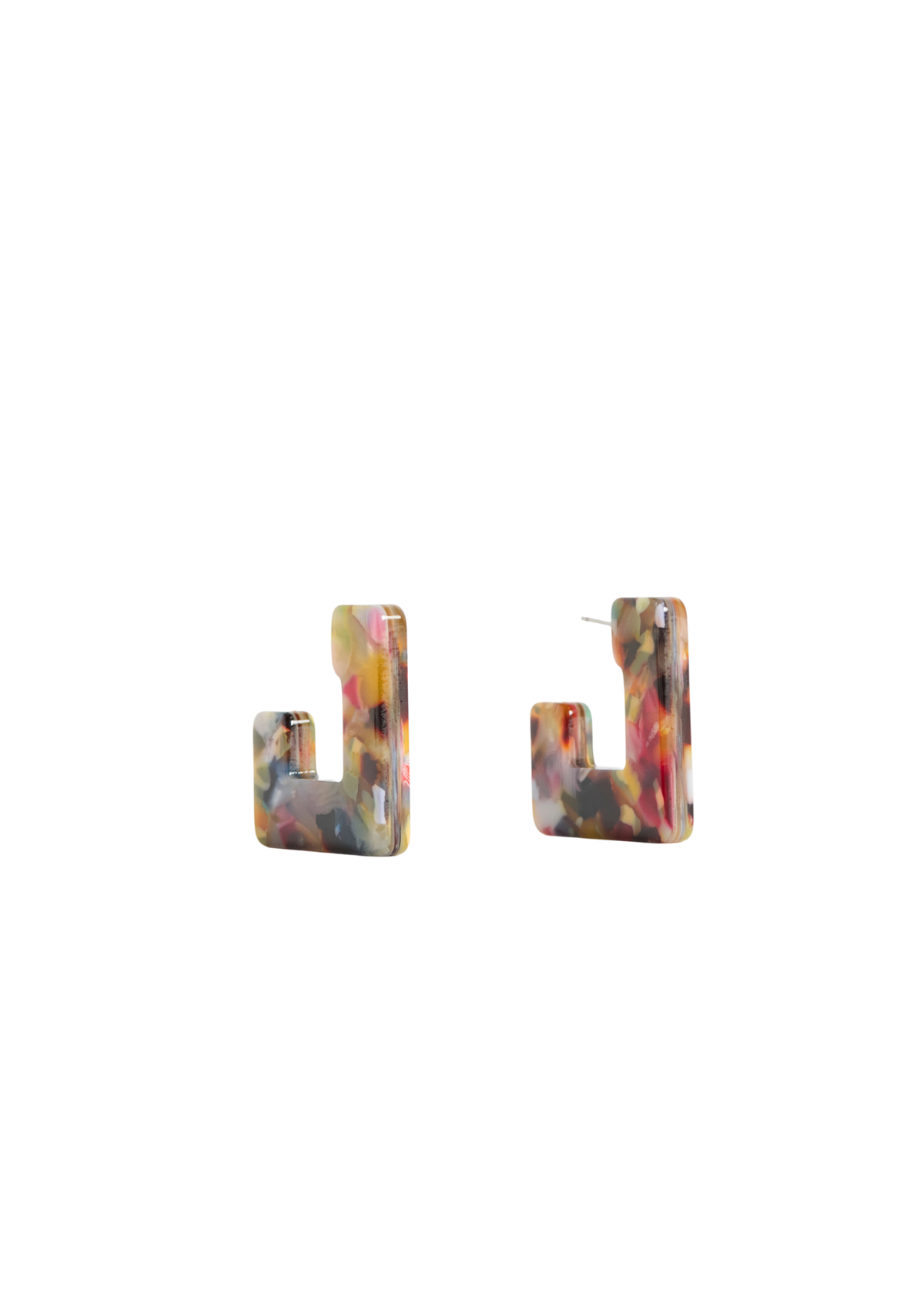 Elk Spari Hoop Earrings - Beige Multi