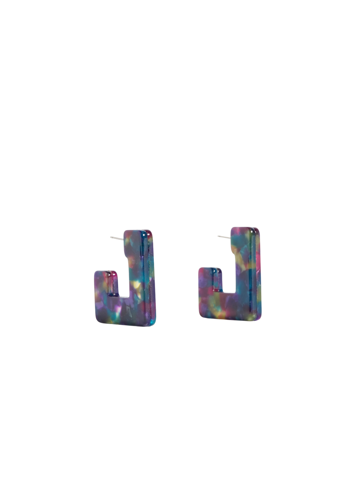 Elk Spari Hoop Earrings - Peacock Multi