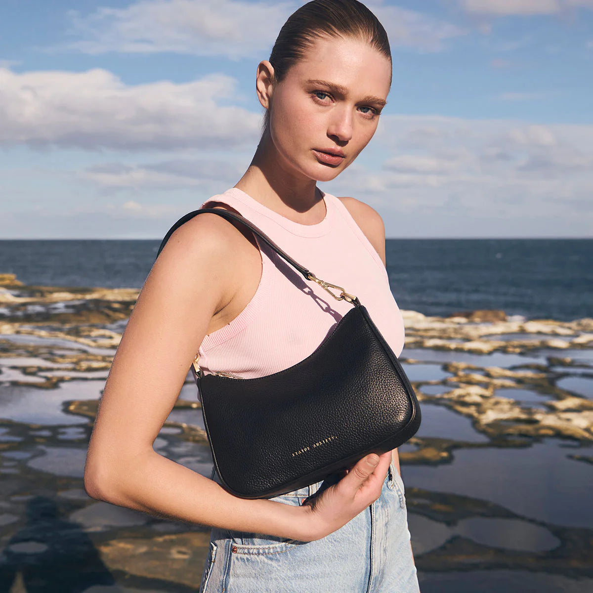 Look Both Ways Bag - Black / Brushed Gold