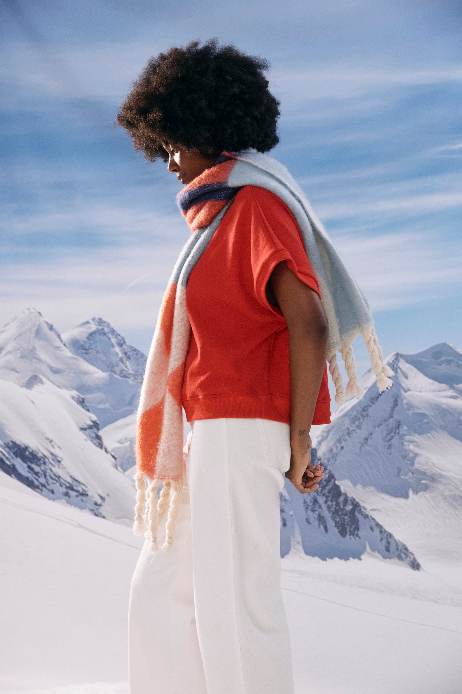 Valenza Triangle Scarf - Red