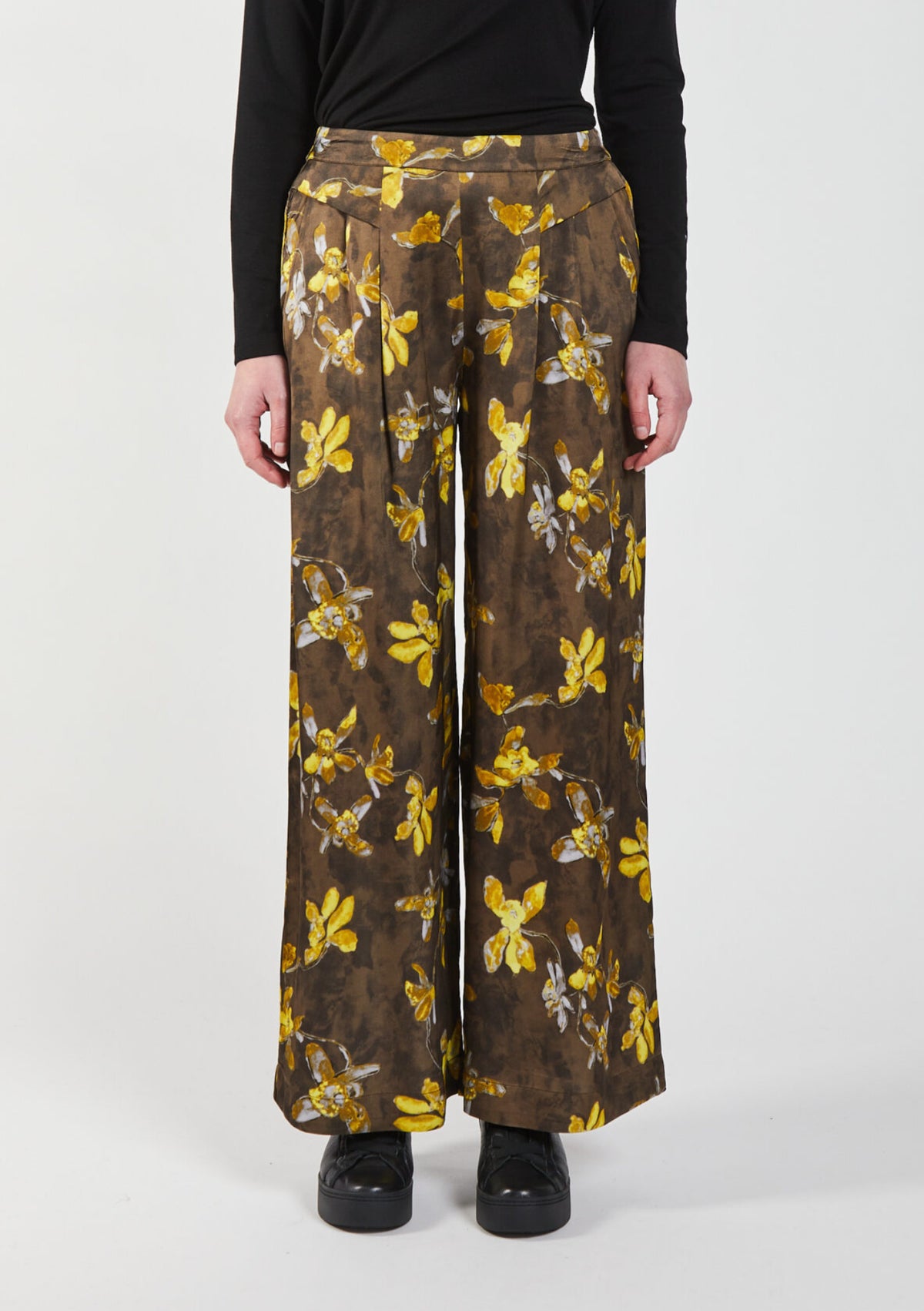Obi Wild Orchid Pleat Palazzo Pant - Multi