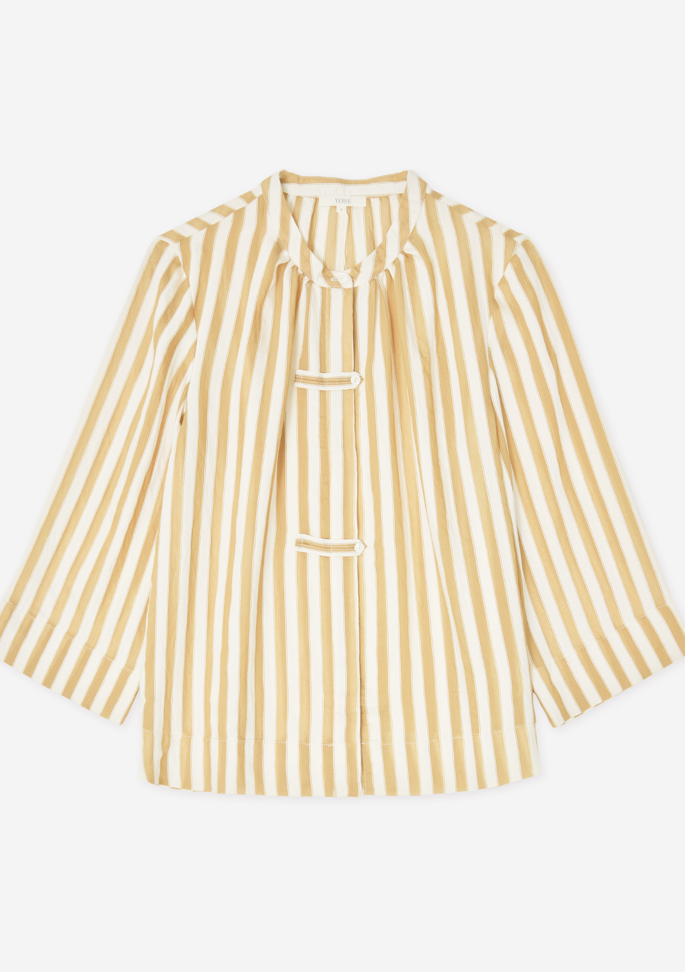 Palermo Striped Fabric Shirt - Camel COMING SOON