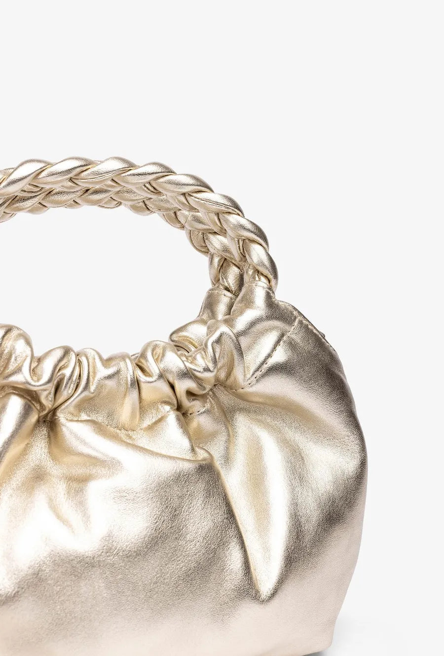 ZAmeli Leather Bag - Light Metal Golden