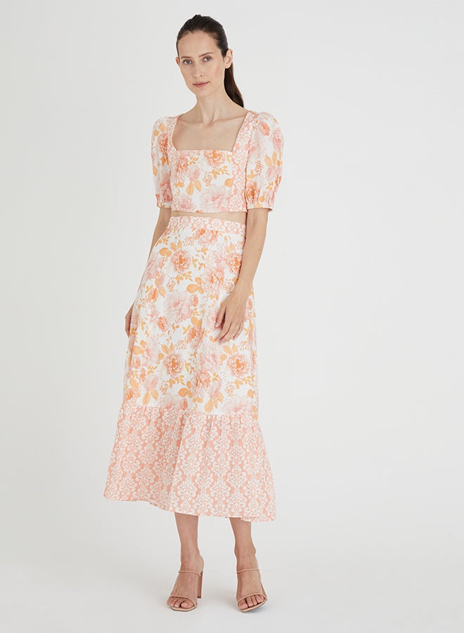 CLEARANCE Lucia Short Sleeve Tie Back Crop Top - Splice