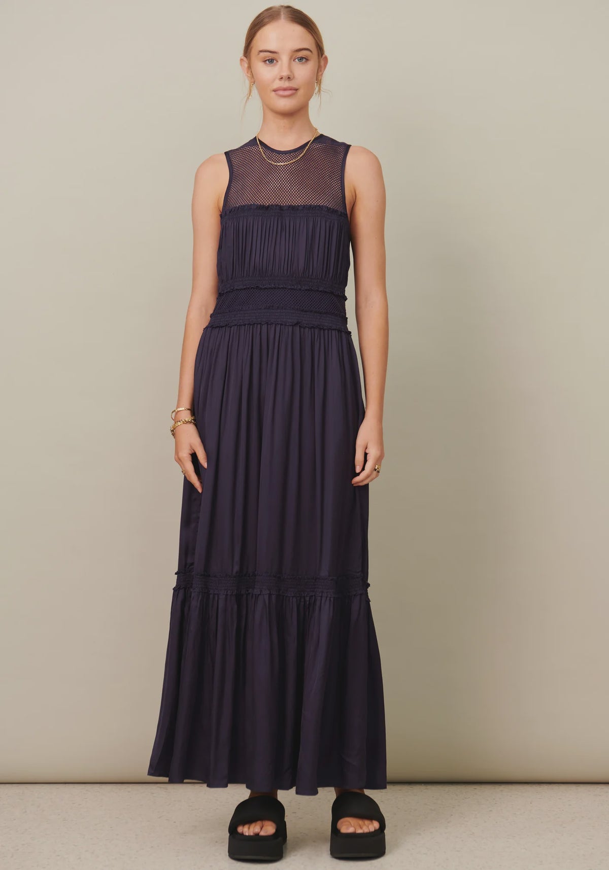 Pol CLEARANCE Lara Tiered Dress - Ink