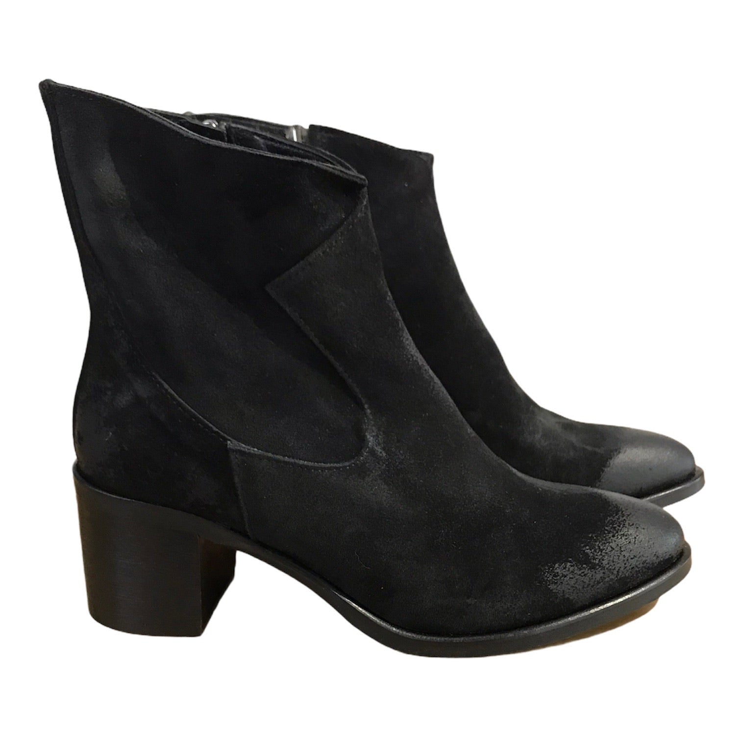 CLEARANCE Suede Ankle Boots - Camoscio Nero F.Gomma