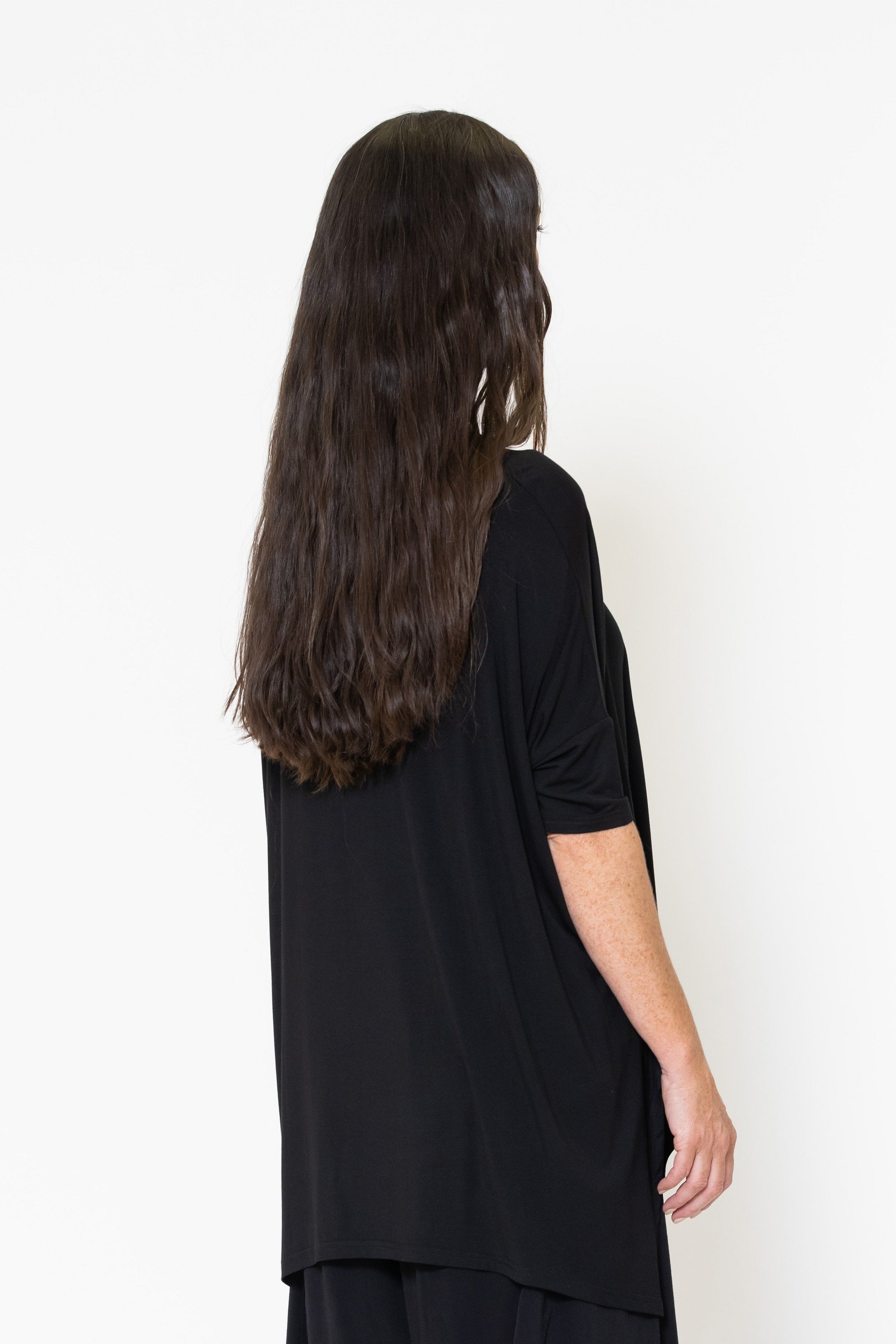 CLEARANCE Iza Tee - Black with Maze Print