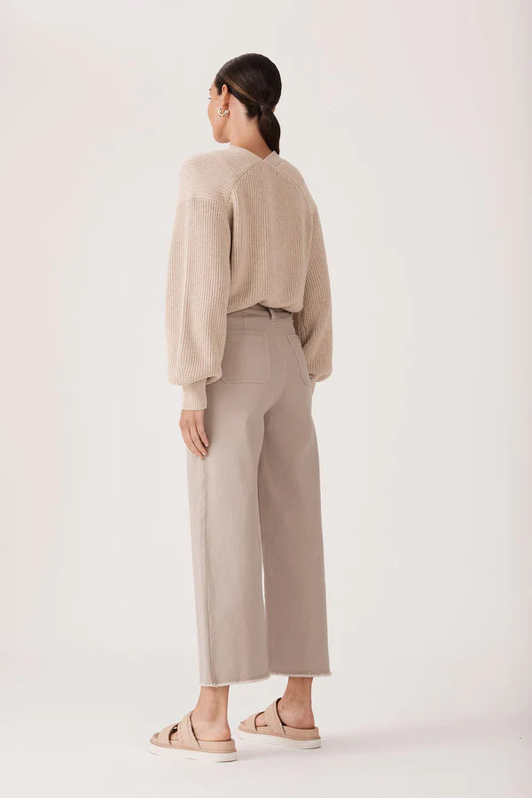 CLEARANCE Kendall Drill Wide Leg Pant - Stone