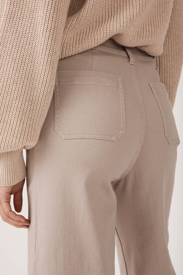 CLEARANCE Kendall Drill Wide Leg Pant - Stone