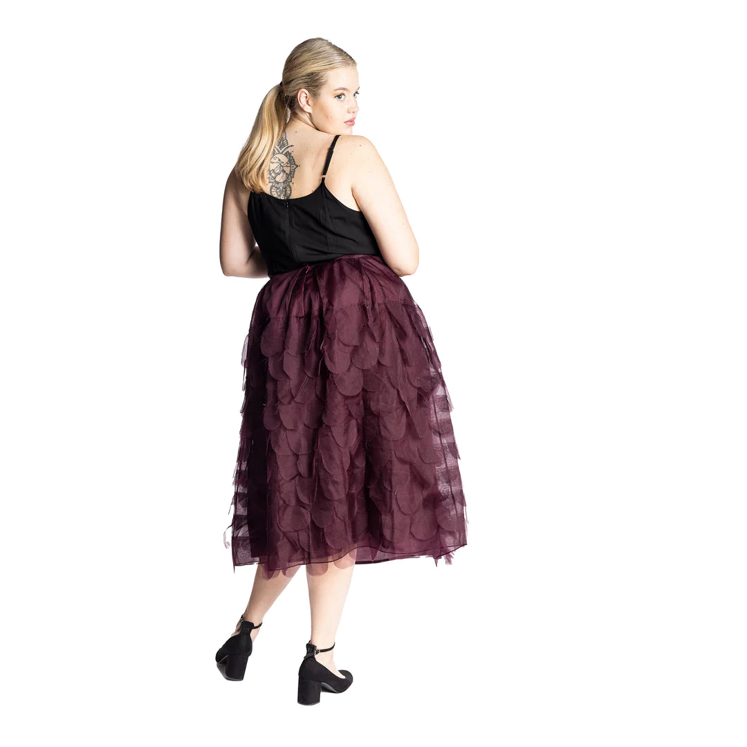 CLEARANCE Organza Feathered Ellen Skirt - Raisin