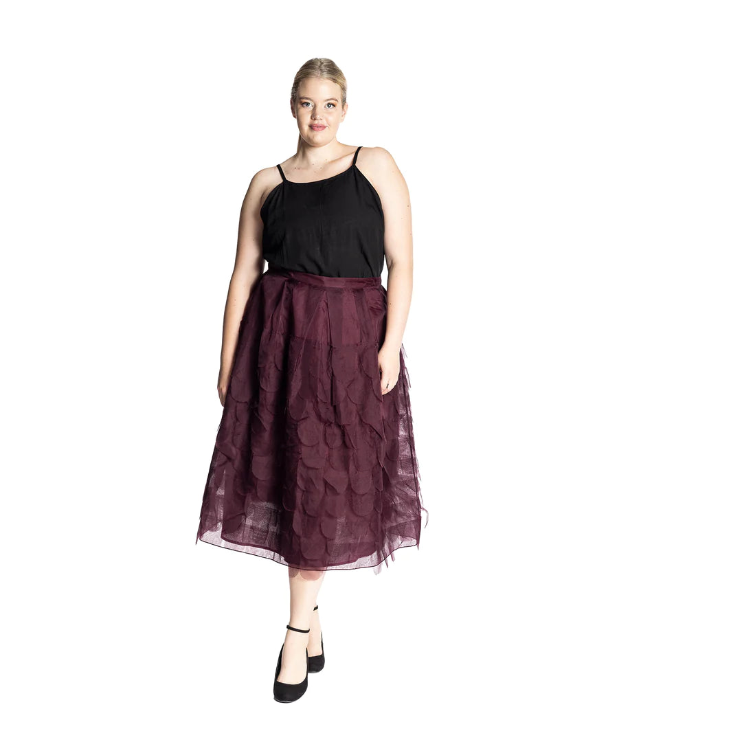 CLEARANCE Organza Feathered Ellen Skirt - Raisin