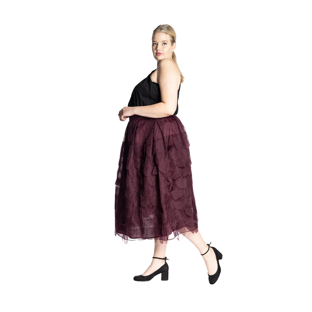 CLEARANCE Organza Feathered Ellen Skirt - Raisin