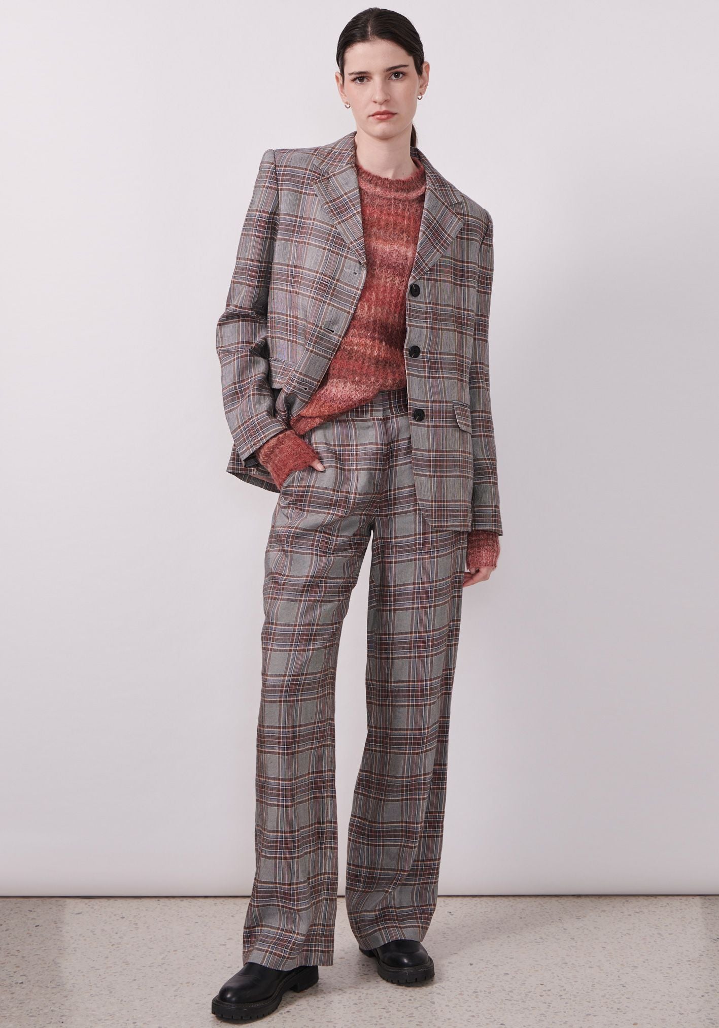 CLEARANCE Halcyon Boyfriend Jacket - Check