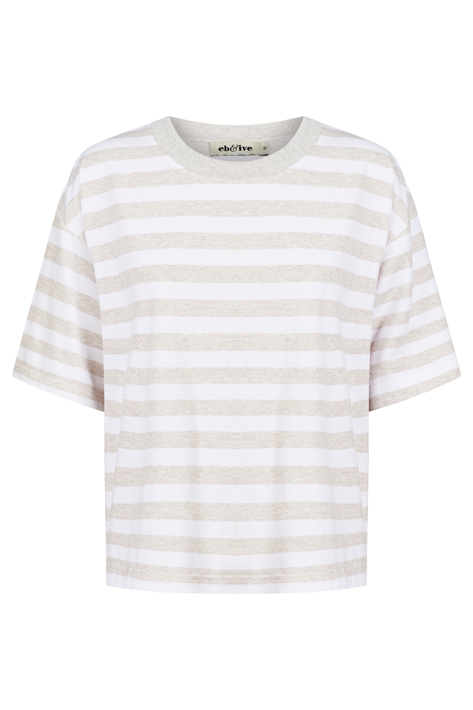 Studio Stripe T Shirt  - Stone