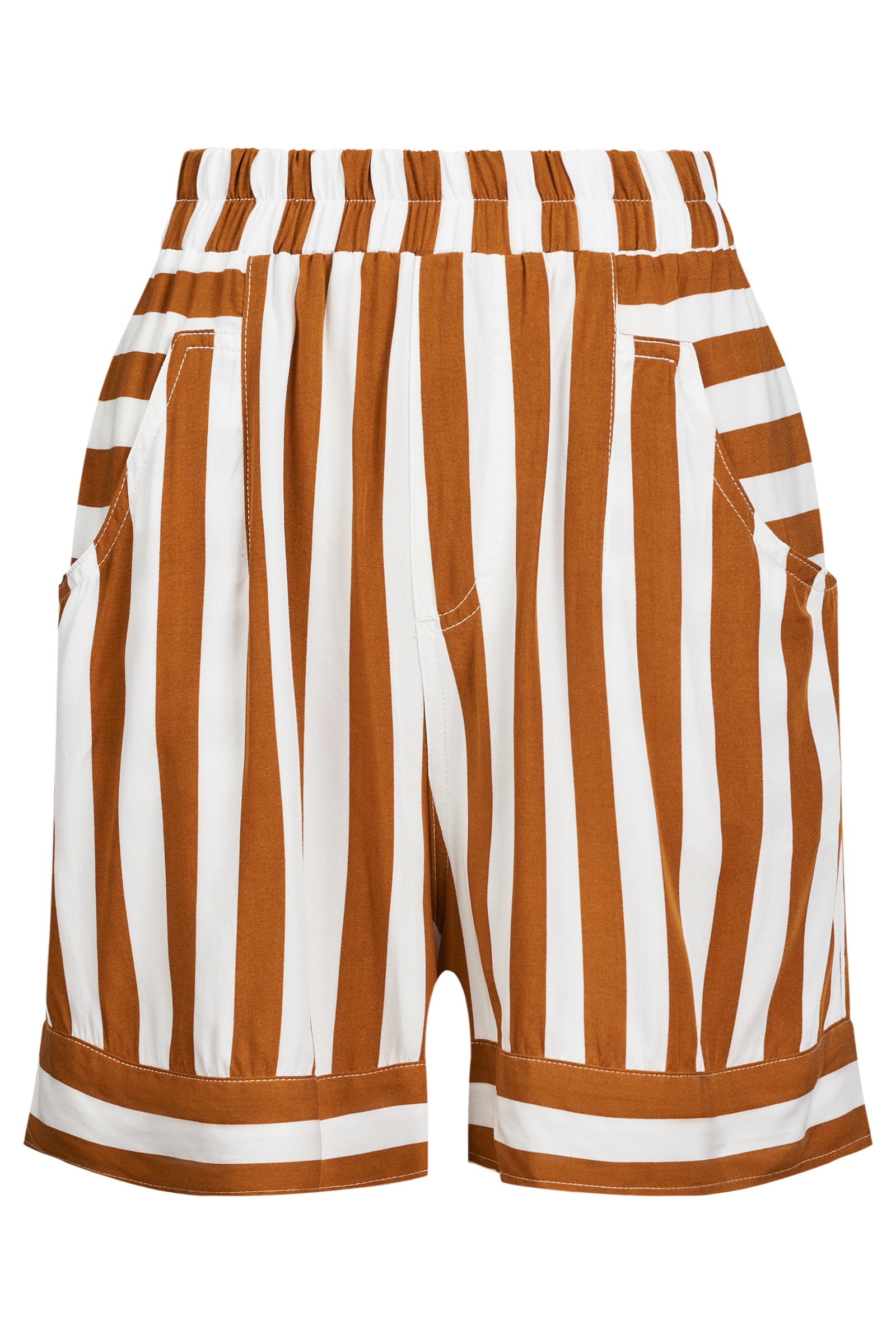 Treville Stripe Shorts - Caramel