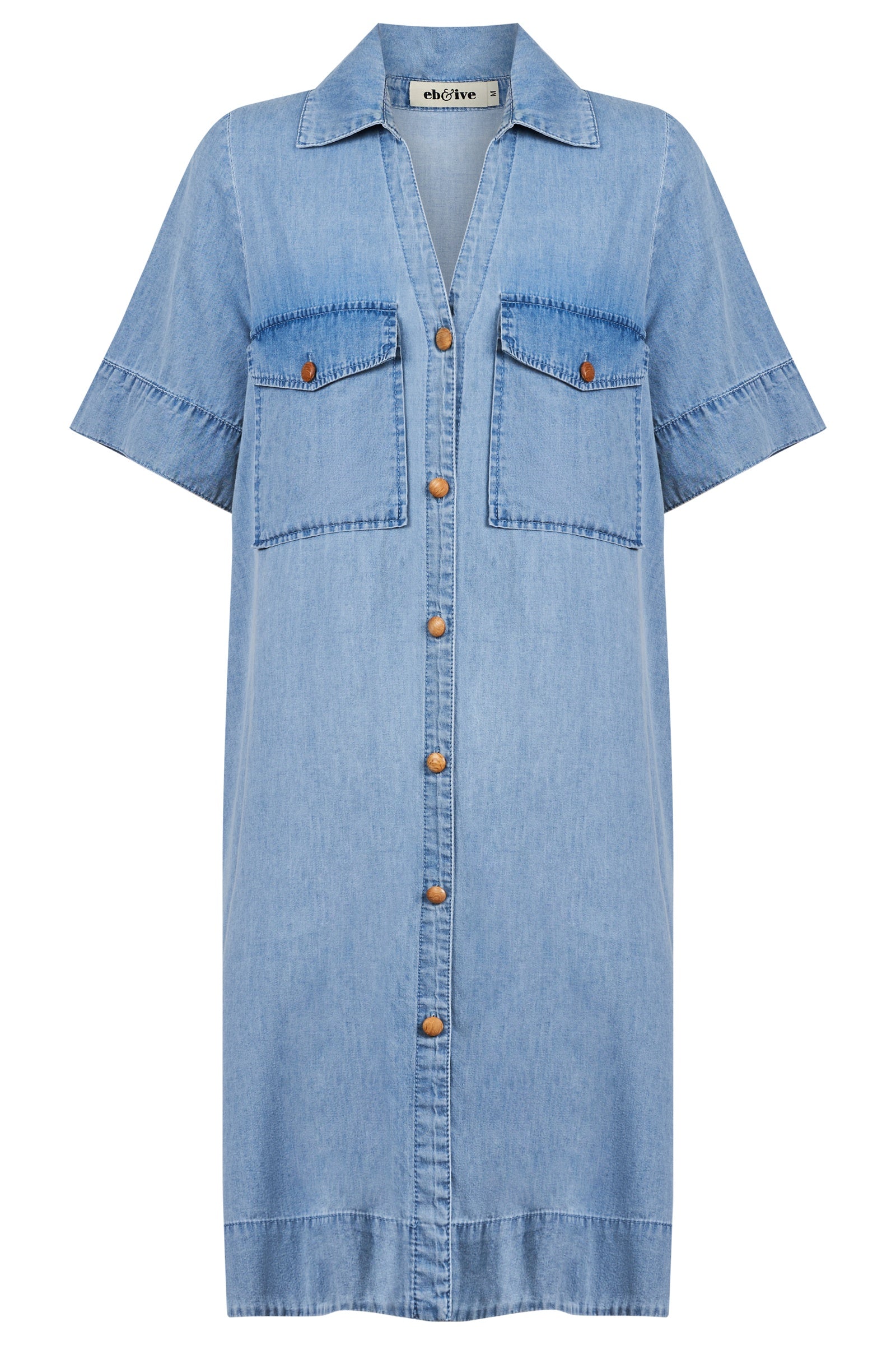 Melenia Denim Shirt Dress - Denim