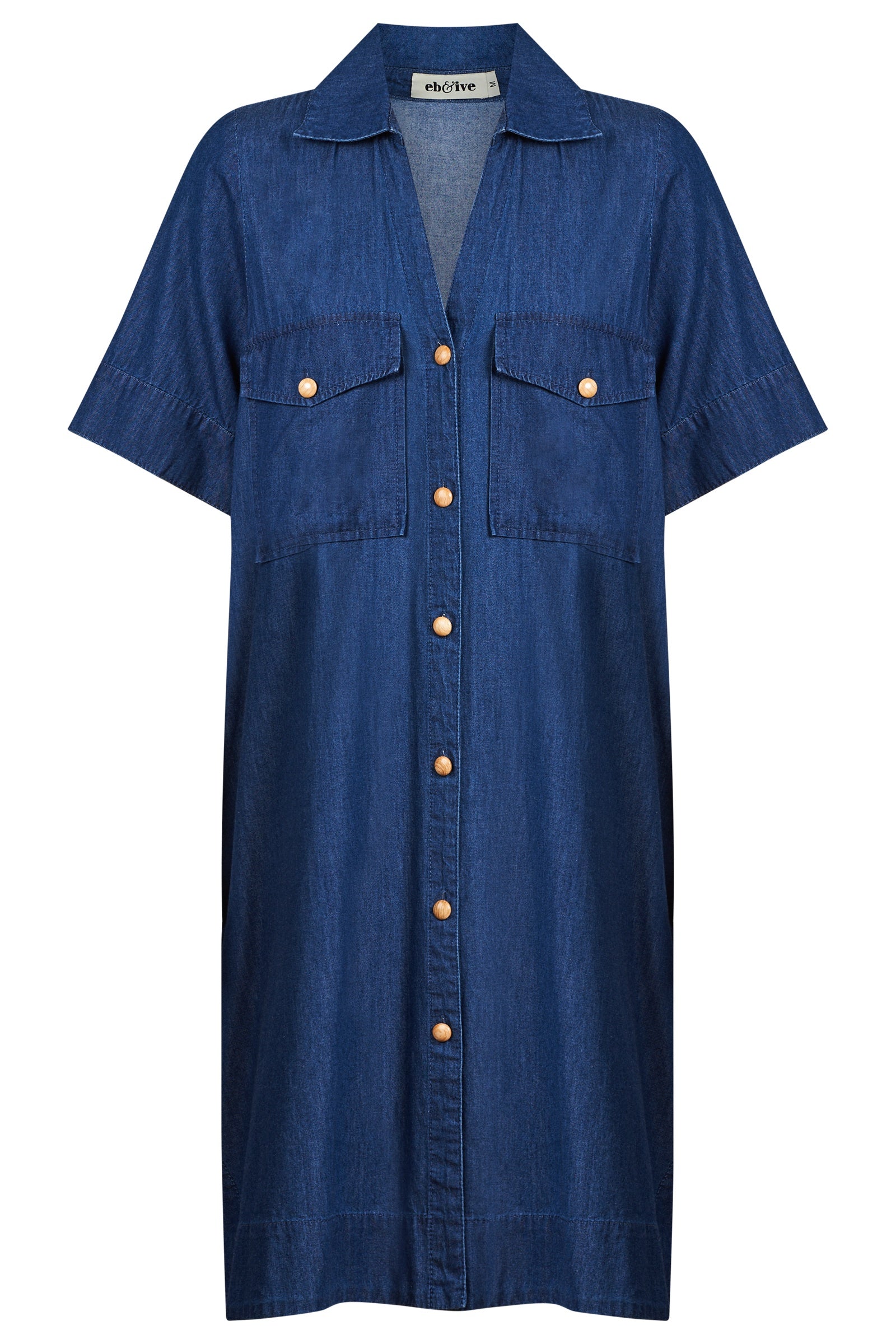 Melenia Denim Shirt Dress - Indigo