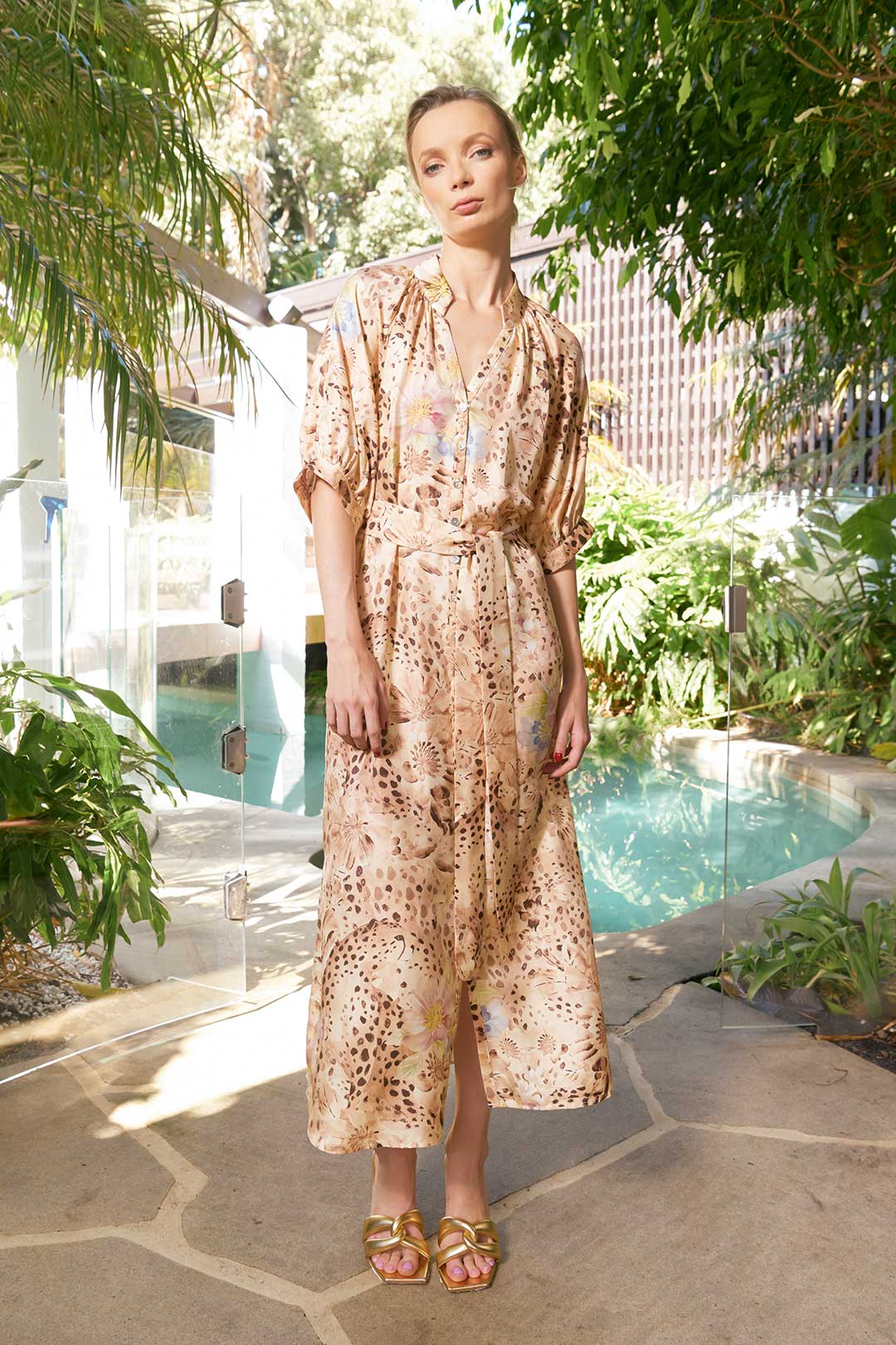 Taylor Cotton Ankle Dress - Cheetah