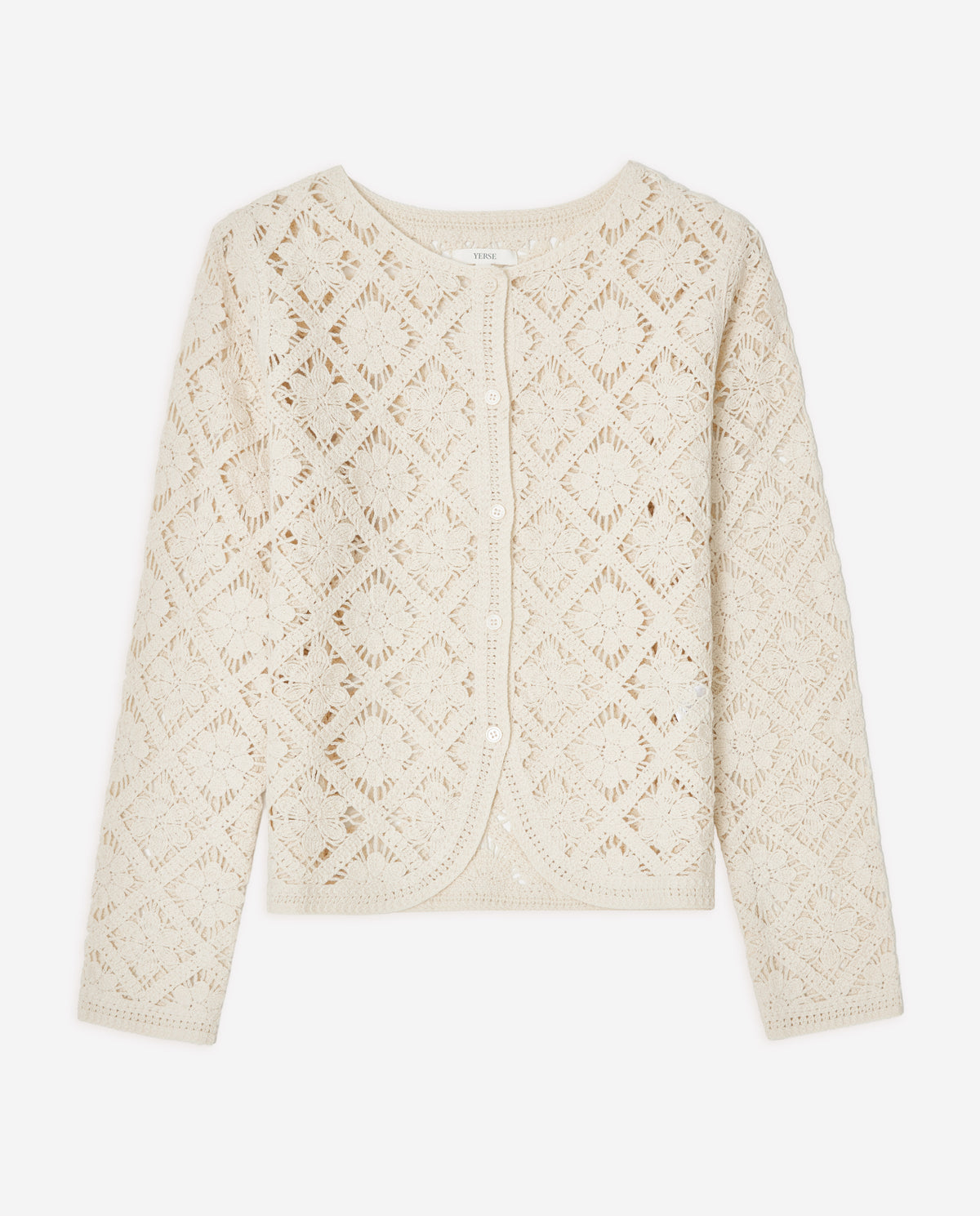 Yerse Sam Crochet Cardigan - Ecru