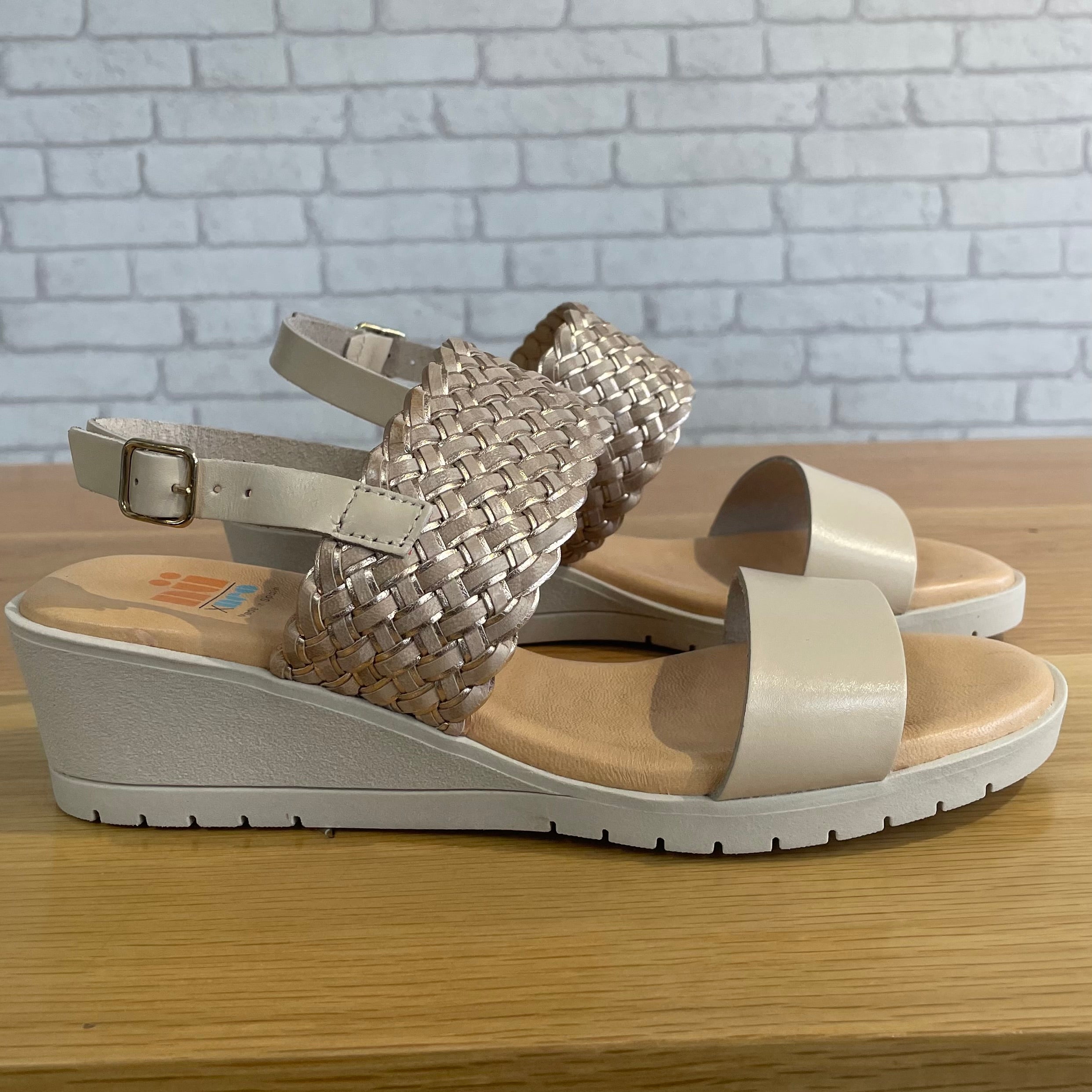 Eliseo Wedge Sandal - Cream / Mariola / Salmon