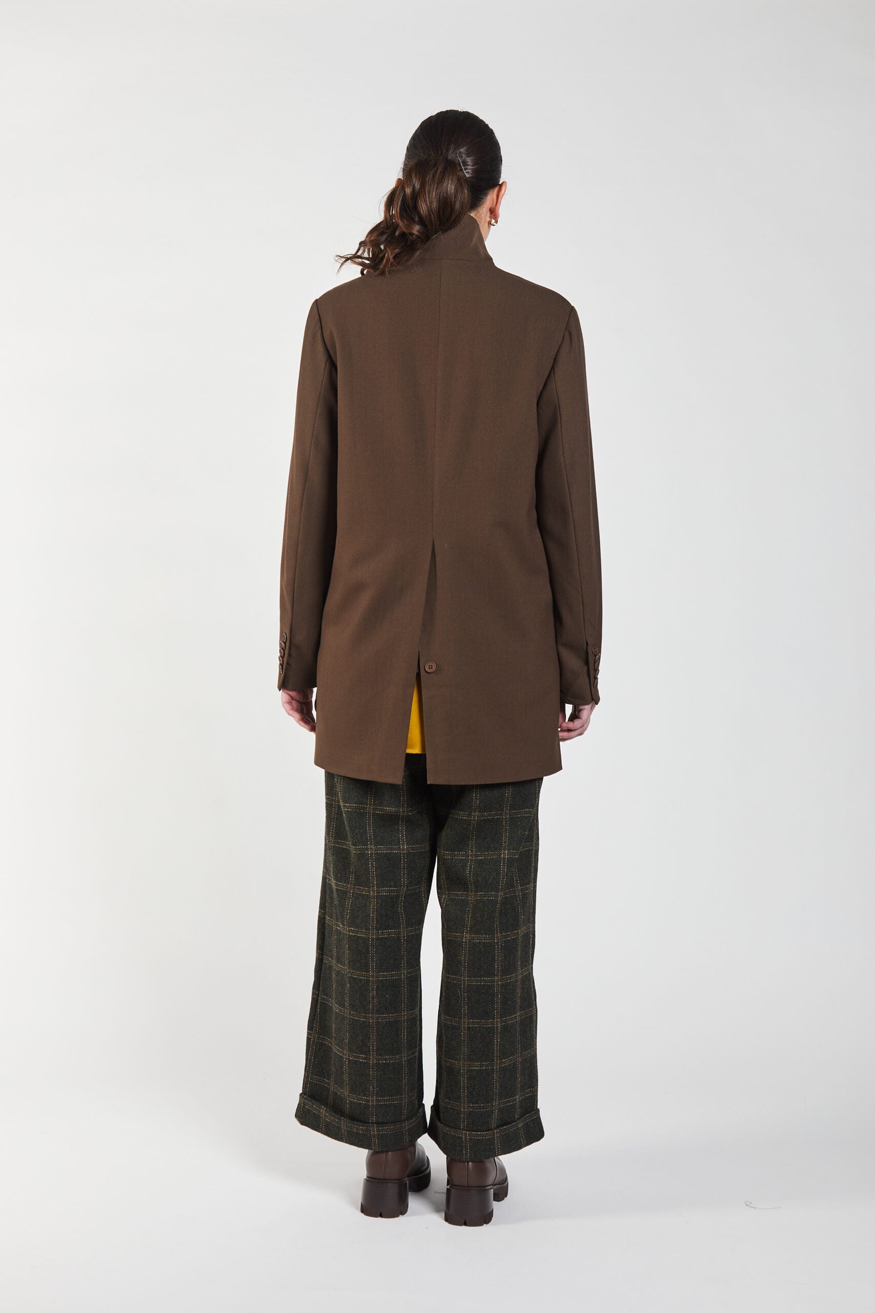 Leather Panel Coat - Donkey