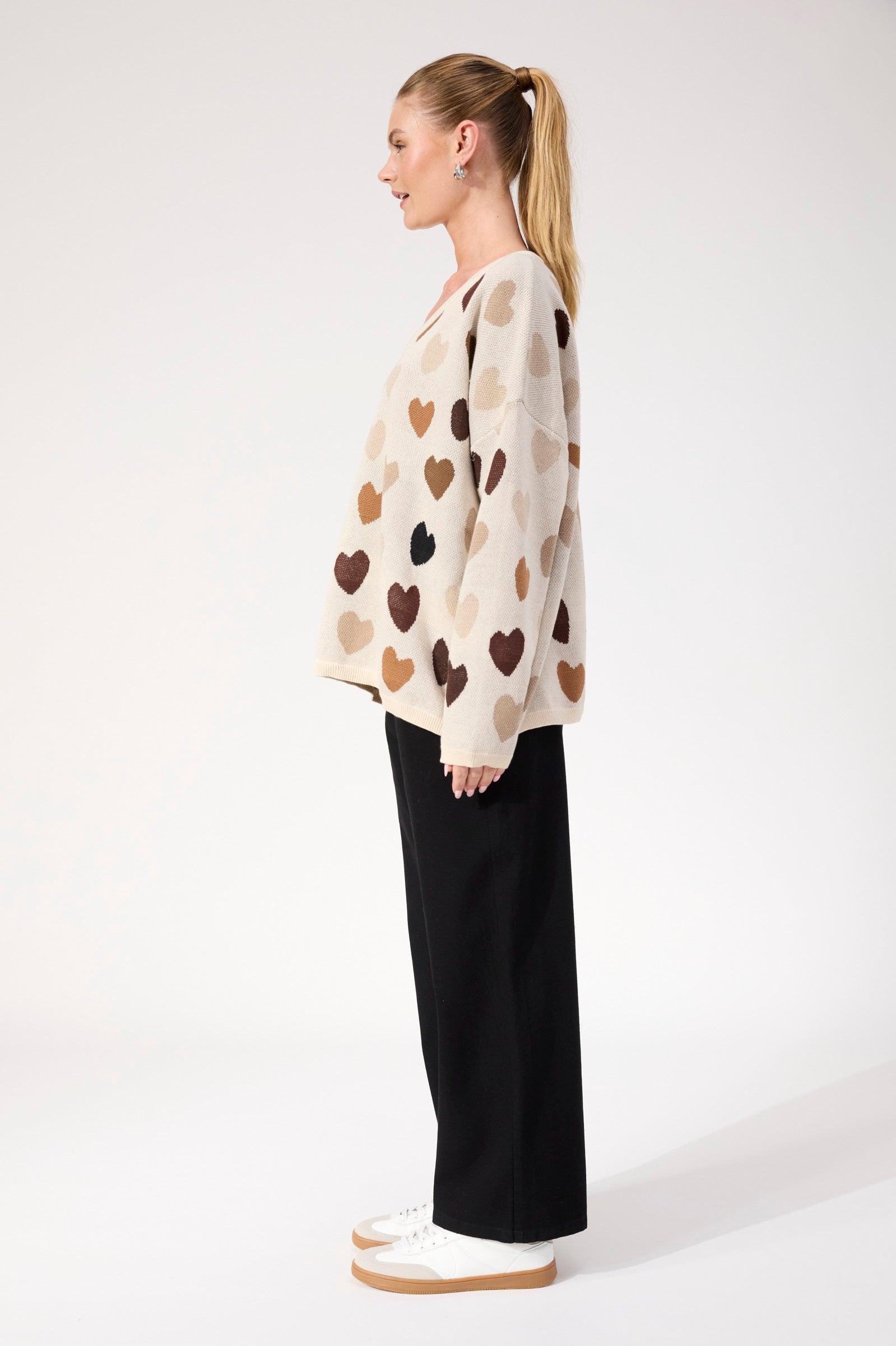 Alaska Relaxed Heart Jumper - Natural