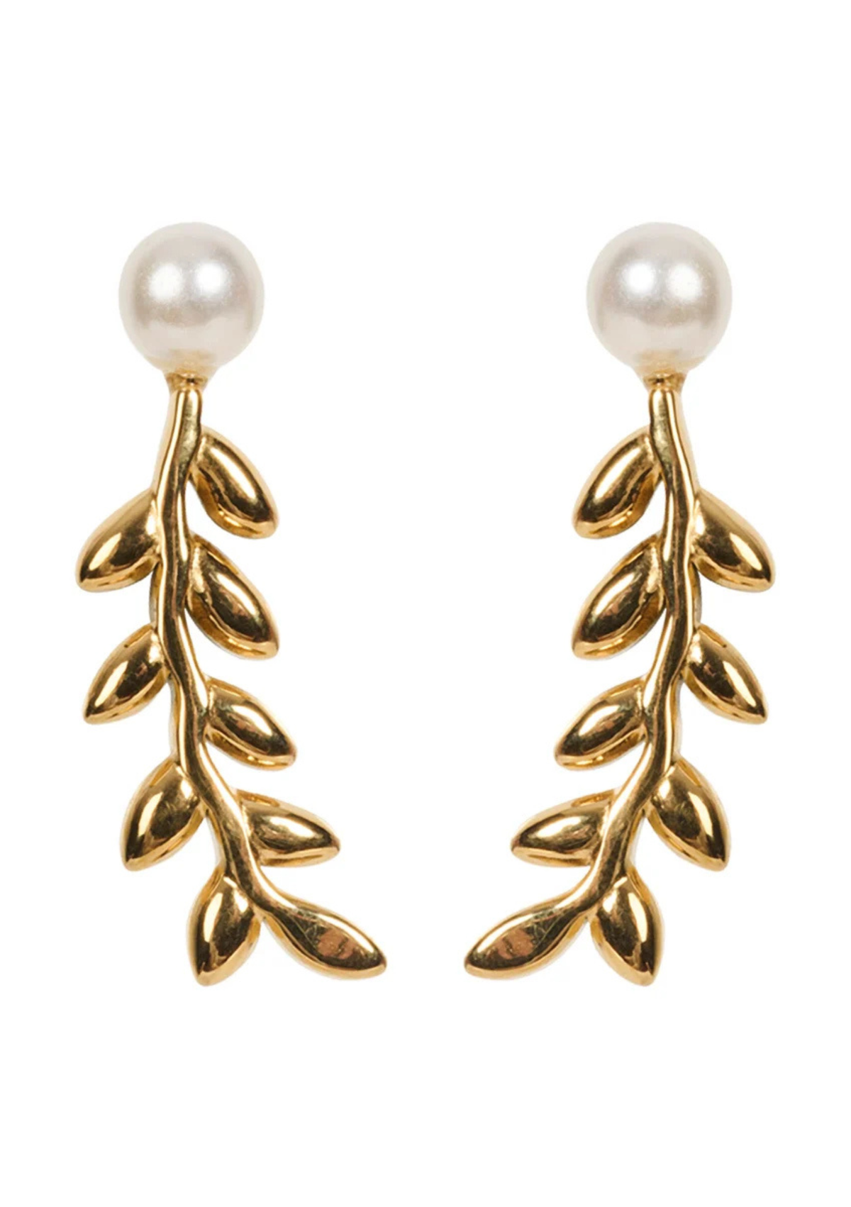 Eb & Ive Alegria Earring - Pearl Leaf