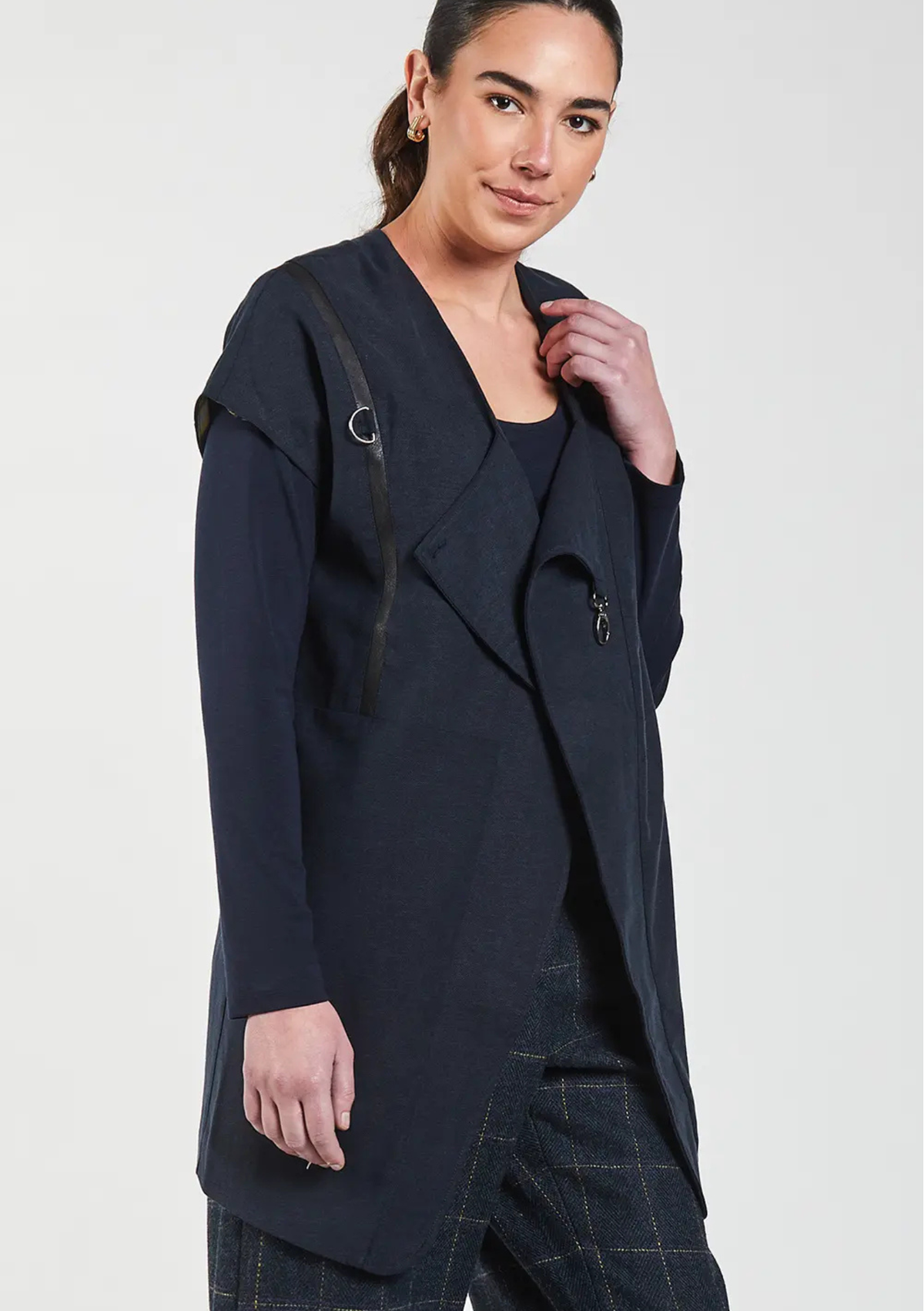 Obi Aqua-Twill Jerkin - Blue Black